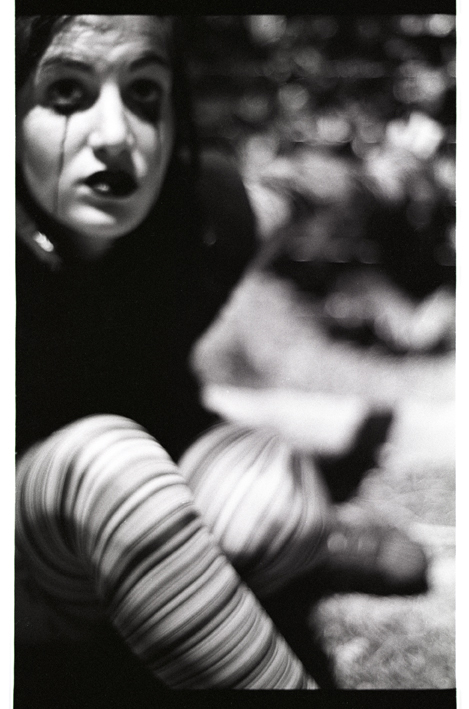 film photograph of Marie 01, directed by Teddy Ros representing a girl with striped tights