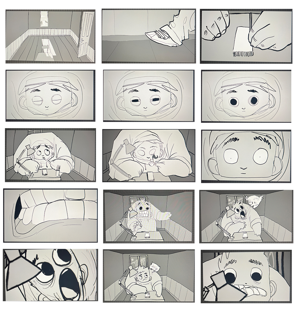 sample of the storyboard version 2 of the café-créa short film directed by Teddy Ros