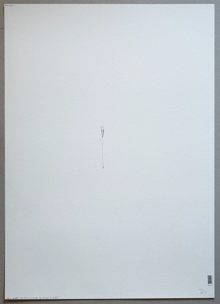 "Début du jeu" 2025, stylo noir, feutres sur papier, 100 x 70 cm, serie i-dent-ité 2025 dessin contemporain
